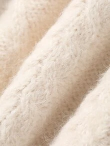 DAZY Women's Round Neck Solid Color Long Sleeve Korean Style Autumn/Winter Cardigan - Pink - View 9