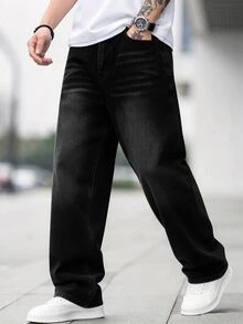 EGENSIO Men's Casual Daily Travel Denim Jeans With Pockets - Black - View 6