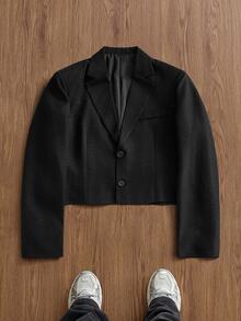SWAVVY Men's Solid Color Long Sleeve Jacket And Pants Casual Daily Suit Set - Brown - View 6