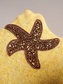 Bohemela Women's Starfish & Shell Decor Casual Everyday Sweater - Yellow - View 8