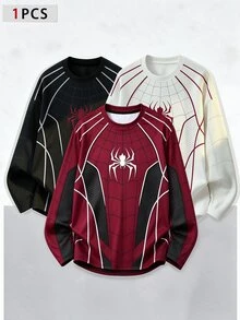 Gym Rark Men's Spider Pattern Color Block Casual Daily Travel Sports T-Shirt - Multicolor - View 1