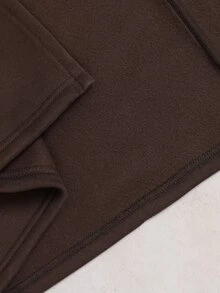 Veilorie Women's Fashion Pocket Hooded Robe And Loose Pants 2 Pieces Set - Brown - View 7
