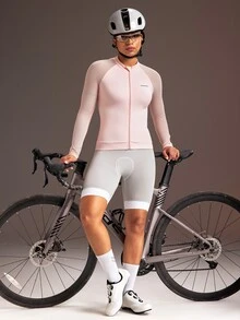 Powerista Women's Raglan Sleeve Zip-Up Cycling Top - Pink - View 3