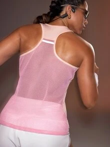 Powerista Áo tank top thể thao tập luyện hàng ngày thiết kế hở lưng cho nữ - Hồng - Xem 7