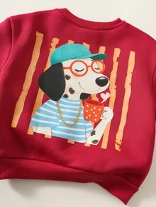 SHEIN 2件組男嬰秋冬字母印花衛衣與條紋長褲套裝 - 彩色 - 查看 4