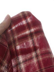 SHEIN Tween Girls Long Sleeve Tween Girl Plaid Cinched Waist Bow Exaggerated Collar Long Dress Autumn/Winter - Burgundy - View 5