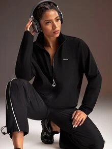Powerista Women's Black 3D Fleece Fitted Jacket - Black - View 7