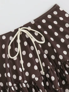 Livesso Women's Polka Dot Print Ruffle Hem Swim Shorts - Multicolor - View 4