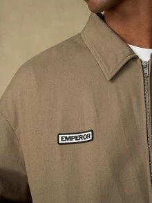 Emperor Men's Casual Denim Zipper Long Sleeve Sports Jacket - Army Green - View 7