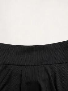 SHEIN Tween女孩秋冬時尚休閒運動純色 - 黑色 - 查看 4