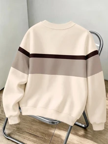 Daypath Men's Knight Print Crew Neck Long Sleeve Casual Loose Fit Sweatshirt - Khaki - View 2