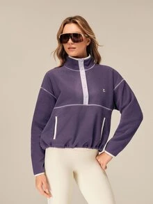 OutZeal Women Outdoor Fleece Winter Hiking Camping Thermal Sweatshirt - Purple - View 9