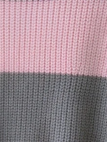 SHEIN Girls' Long Sleeve Pink Gradient Striped Pullover Crew Neck Sweater, Winter - Multicolor - View 4