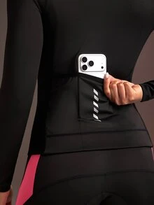 Powerista Women's Minimalist Letter Print Cycling Top - Black - View 7