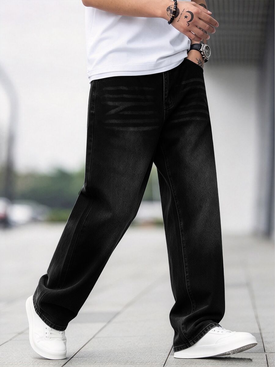 EGENSIO Men's Casual Daily Travel Denim Jeans With Pockets - Black - View 1