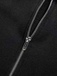 SHEIN 青少年男孩拉鍊人造毛拼接連帽秋季運動衫 - 彩色 - 查看 6