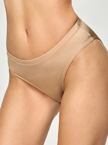 SHAPORA Glossy Apricot Seamless Comfortable Solid Color Triangle Panties 3pcs/Pack - Multicolor - View 3