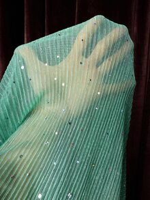EastFlair Plus Size Women's V-Neck Pleated Fashion Party Dress - Green - View 8