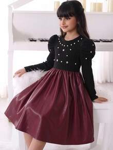 Tween Girl Tween Girl Tween Girl Autumn/Winter Thick Glossy Fabric Zip-Up High Neck Cropped Jacket, Fashionable Versatile Essential Outfit - Black - View 6