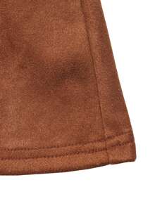 LUMIGAL Women's Solid Color Pleated Fashion Vintage Summer Dress - Brown - View 3
