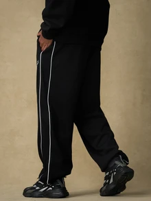 Emperor Men's Autumn/Winter Black Loose Fit Jogger Sweatpants - Black - View 6