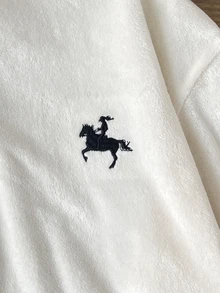 Tween Girl Casual Everyday Versatile Comfortable Horse Racing Pattern Sweatshirt - White - View 3