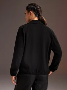 Powerista Women's Black 3D Fleece Fitted Jacket - Black - View 2