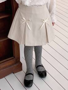 Dazy Kids Young Girl Pleated Skirt For Fall - Beige - View 6