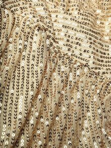 EastFlair Plus Size Elegant Sequin Frog Button Side Slit Dress - Gold - View 8