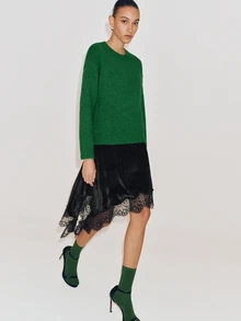 Anewsta Essential Women's Loose Fit Slimming Long Sleeve Crew Neck Pullover Knit Sweater, Autumn/Winter New Style - Green - View 6