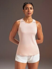 Powerista Áo tank top thể thao tập luyện hàng ngày thiết kế hở lưng cho nữ - Hồng - Xem 2