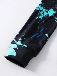 SHEIN 青少年男孩休閒舒適卡通印花上衣與修身長褲睡衣套裝 - 彩色 - 查看 6