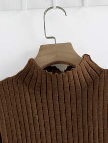 Linhara Plus Size Casual Solid Color Cardigan Knit Vest And Pants Set, Autumn/Winter - Brown - View 4