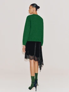 Anewsta Essential Women's Loose Fit Slimming Long Sleeve Crew Neck Pullover Knit Sweater, Autumn/Winter New Style - Green - View 7