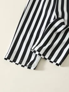 SHEIN 2件組男嬰秋冬字母印花衛衣與條紋長褲套裝 - 彩色 - 查看 6