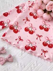 新生女嬰可愛卡通與花卉圖案長袖家居服套裝 - 彩色 - 查看 4