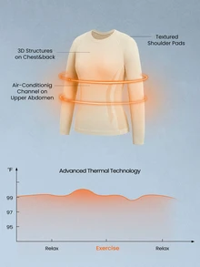 GLOWMODE Après Glow Collection Seamless Sculpt Ski Base-Layer Top With Sweat-Wicking Panels & Contrast Waist Daily Casual Winter Skiing - Beige - View 2
