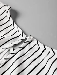 Easura Plus Size Women's Striped Casual Everyday Top - Apricot - View 10