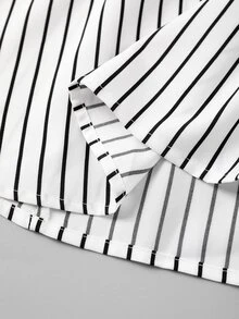 Easura Plus Size Women's Striped Casual Everyday Top - Apricot - View 8