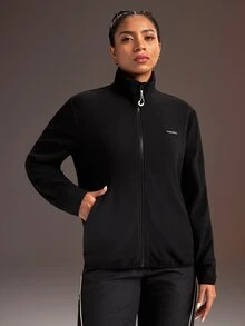 Powerista Women's Black 3D Fleece Fitted Jacket - Black - View 5