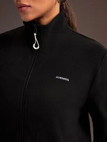 Powerista Women's Black 3D Fleece Fitted Jacket - Black - View 1