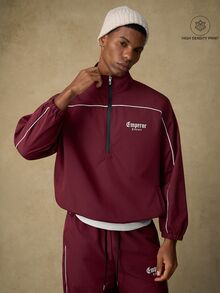Emperor Men's Letter Print Casual Daily Long Sleeve Jacket - Burgundy - View 1