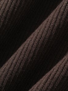 DAZY Women's Soft Style Long Sleeve Ribbed Knit Sweater Dress - Coffee Brown - View 7