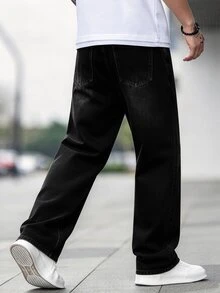 EGENSIO Men's Casual Daily Travel Denim Jeans With Pockets - Black - View 2