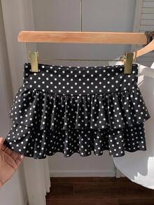 SHEIN EZwear 休閒極簡低腰多層荷葉邊裙擺，優雅休閒 2000s Y2K 風格，百搭基本款，適合度假穿搭、返校舞會、感恩節、聖誕節、新年、派對、婚禮、外出、生日、畢業典禮、演唱會穿搭、跳舞、夜晚外出 - 彩色 - 查看 3