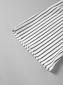 Easura Plus Size Women's Striped Casual Everyday Top - Apricot - View 3
