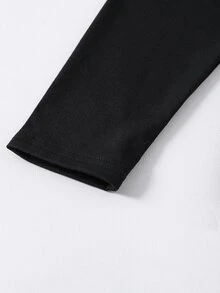 SHEIN 青少年男孩純色圓領上衣與格紋長褲居家休閒套裝 - 彩色 - 查看 4