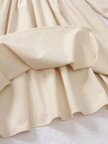 DAZY Girls' College Style Peter Pan Collar Long Sleeve Dress, Spring/Autumn - Apricot - View 8