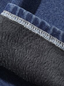 Dazy Kids Baby Girl Elastic Waist Wide Leg Loose Casual Versatile Denim Jeans - Blue - View 8
