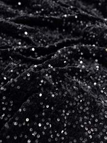 Velvienne Plus Size Elegant Sequin Bodycon Dress For Women - Black - View 7